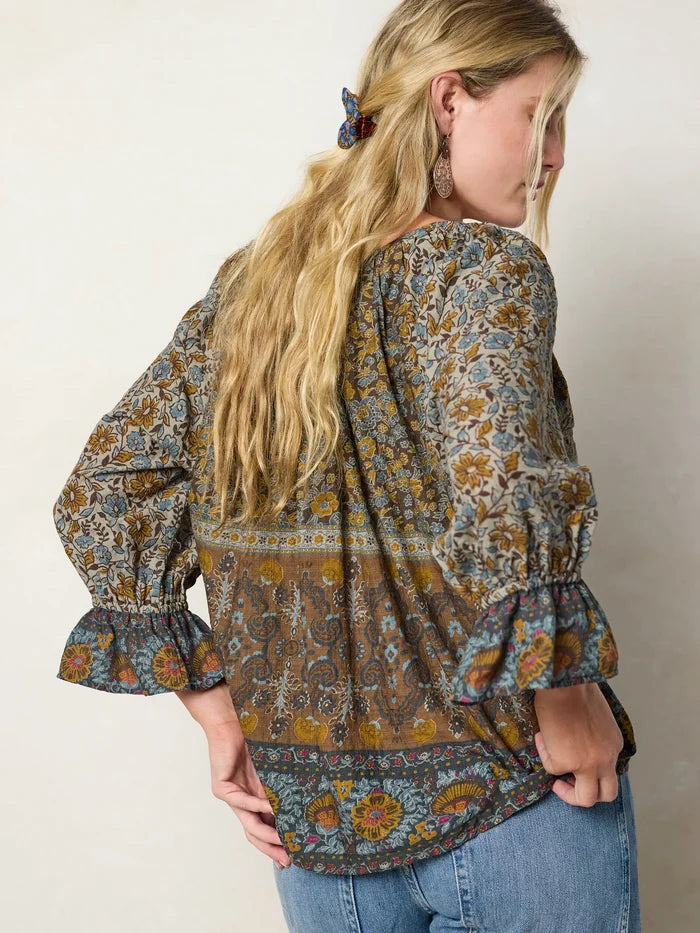 Magnolia Top - Jaipur Flora Brown-view 3