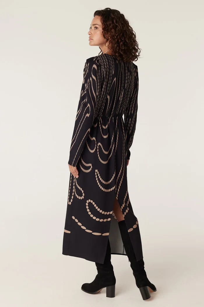 MARGAUX DRESS | Navy Camel Spot