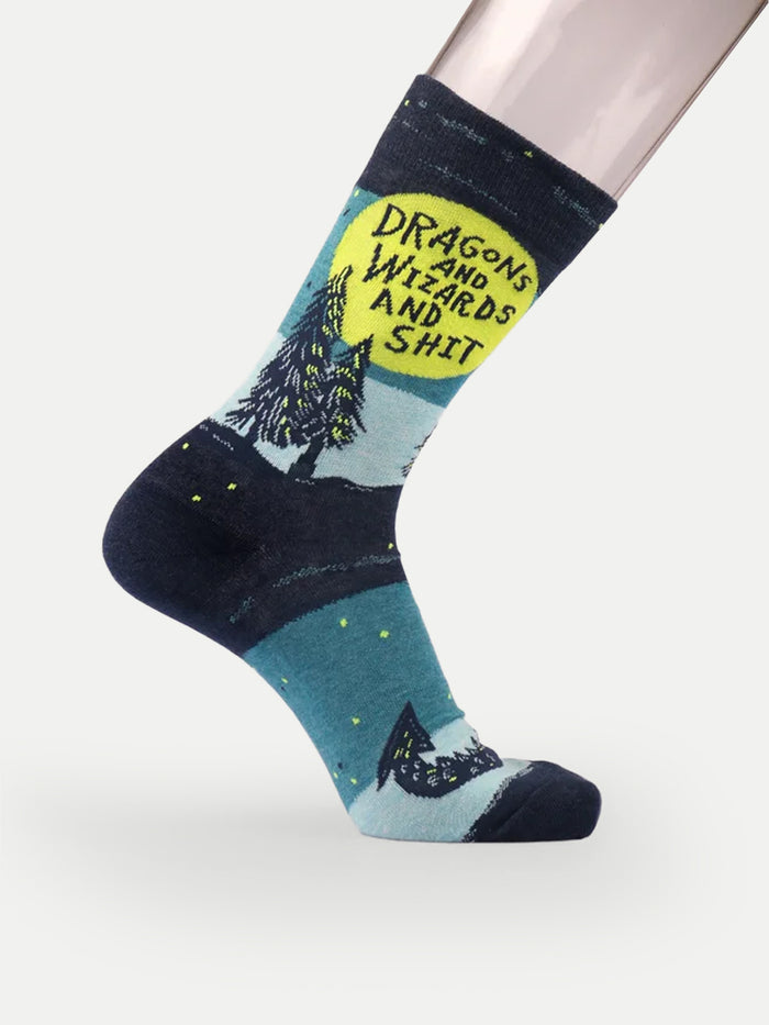 Men's Socks - Dragons & Wizards & Shit | Blue-Image 2