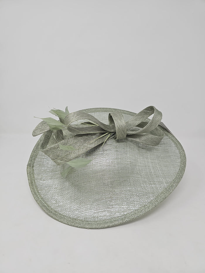 Metallic Sage Oval Disc Hairband Fascinator