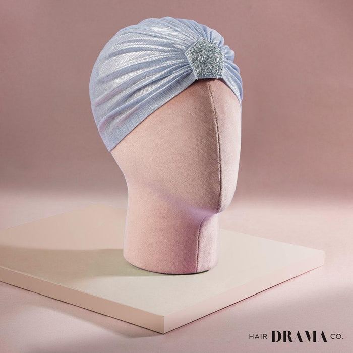 Metallic Turban - Cadet Grey