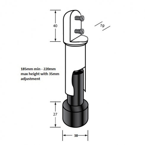 Metlam Partition 120-200 Pedestal Leg Heavy Duty