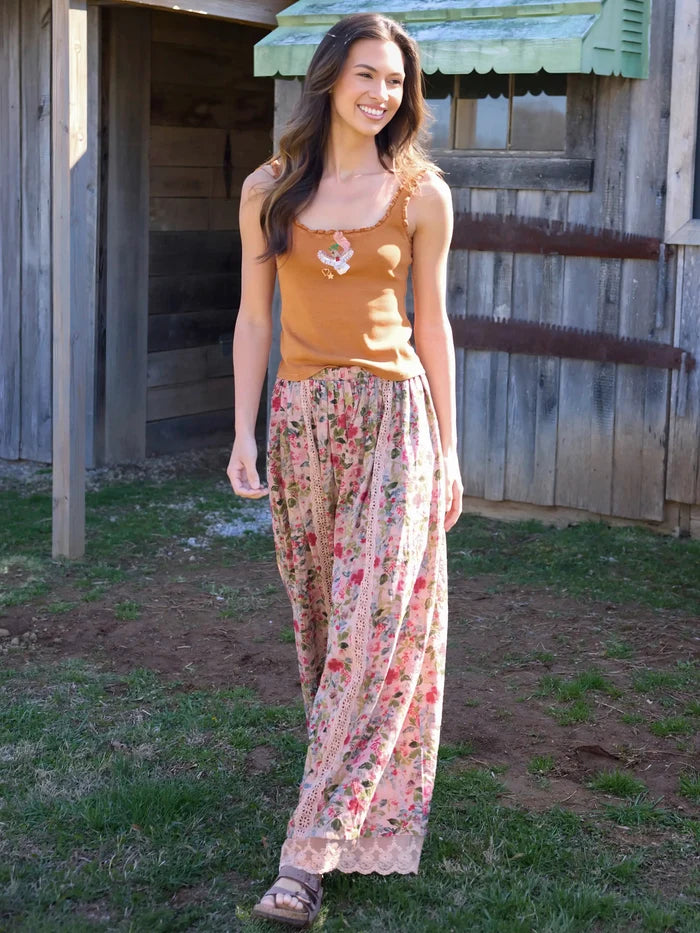 Mona Beaded Tank - Rust Bird-view 2
