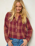 Montana Top - Cranberry Rust Plaid-view 1