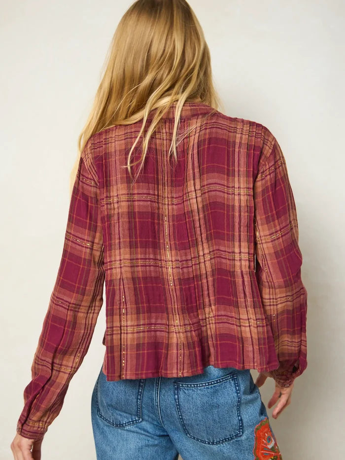 Montana Top - Cranberry Rust Plaid-view 3
