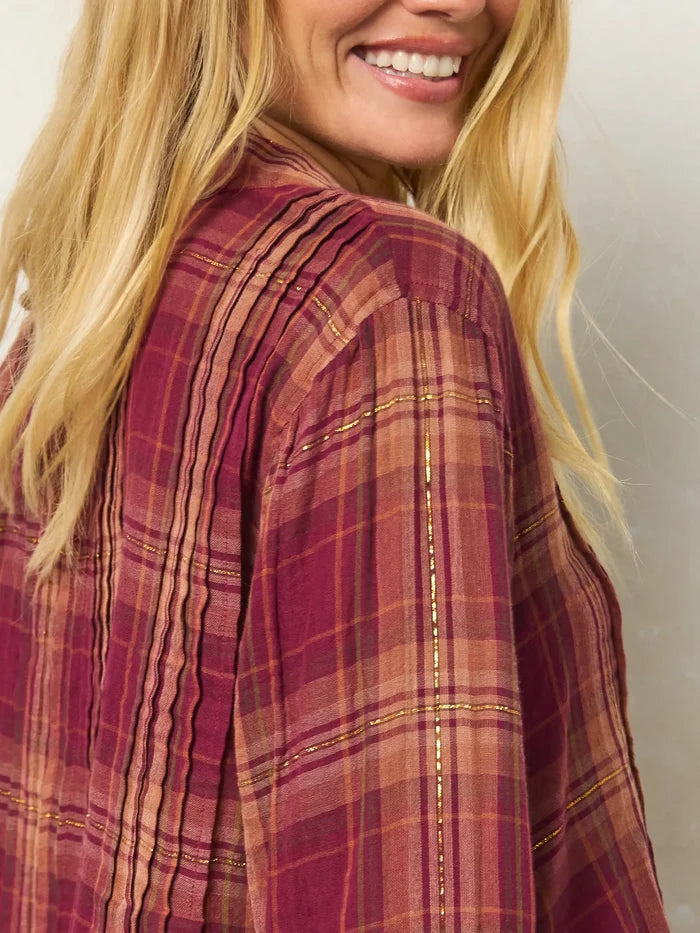 Montana Top - Cranberry Rust Plaid-view 4