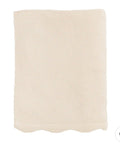 Mud Pie Cream Scalloped Throw Blanket