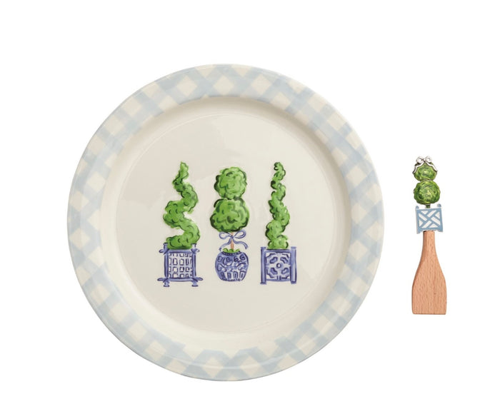 Mud Pie Topiary Round Platter