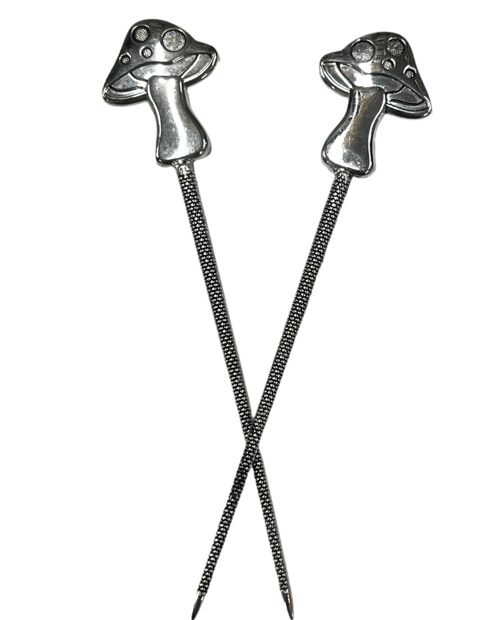 Mushroom Hair Sticks - Nature Inspired Hair Accessories for Women front view