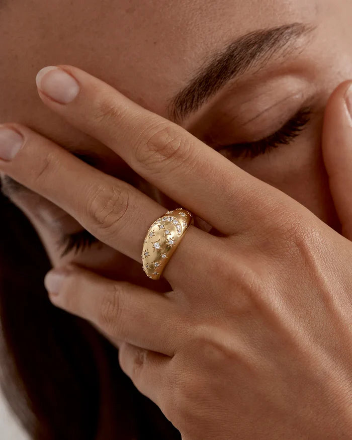 By Charlotte MY MOON AND STARS RING in 18k Gold Vermeil