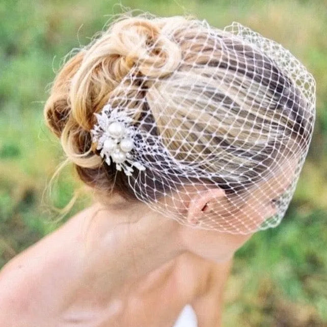 Wedding Veils - Bridal Birdcage Veil - Available in White and Ivory