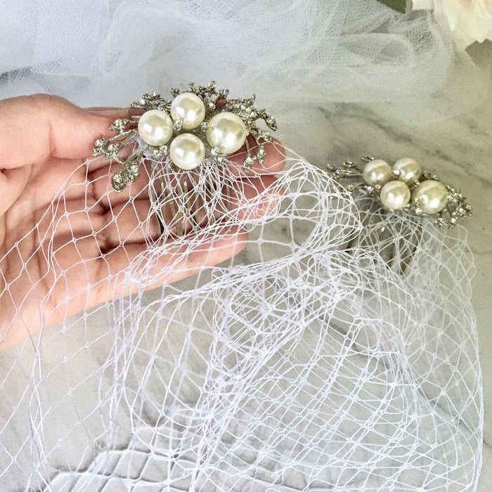 Wedding Veils - Bridal Birdcage Veil - Available in White and Ivory