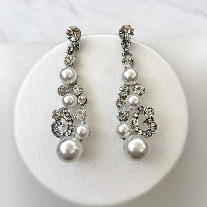 Wedding Jewelry - Pearl and Crystal Bridal Jewelry Set