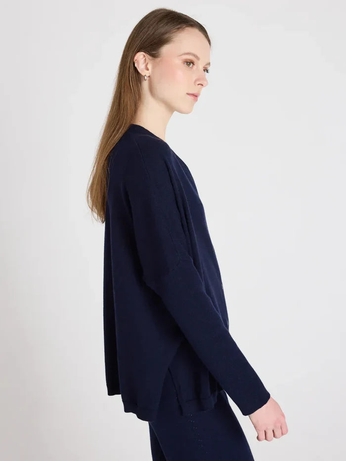 NATALIE PONCHO CARDIGAN | Navy - Darling & Domain
