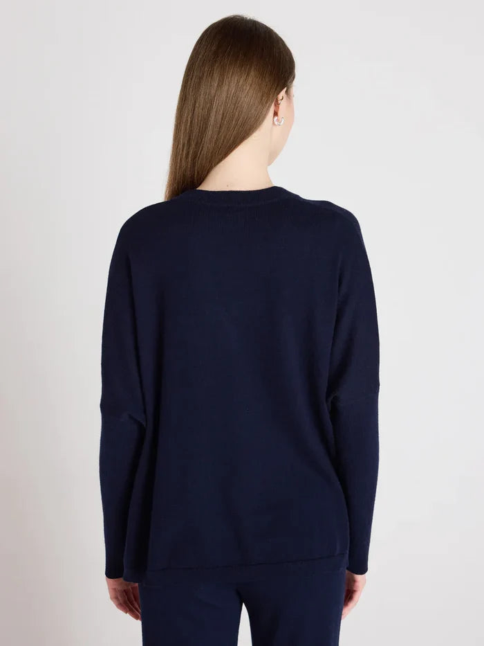 NATALIE PONCHO CARDIGAN | Navy - Darling & Domain