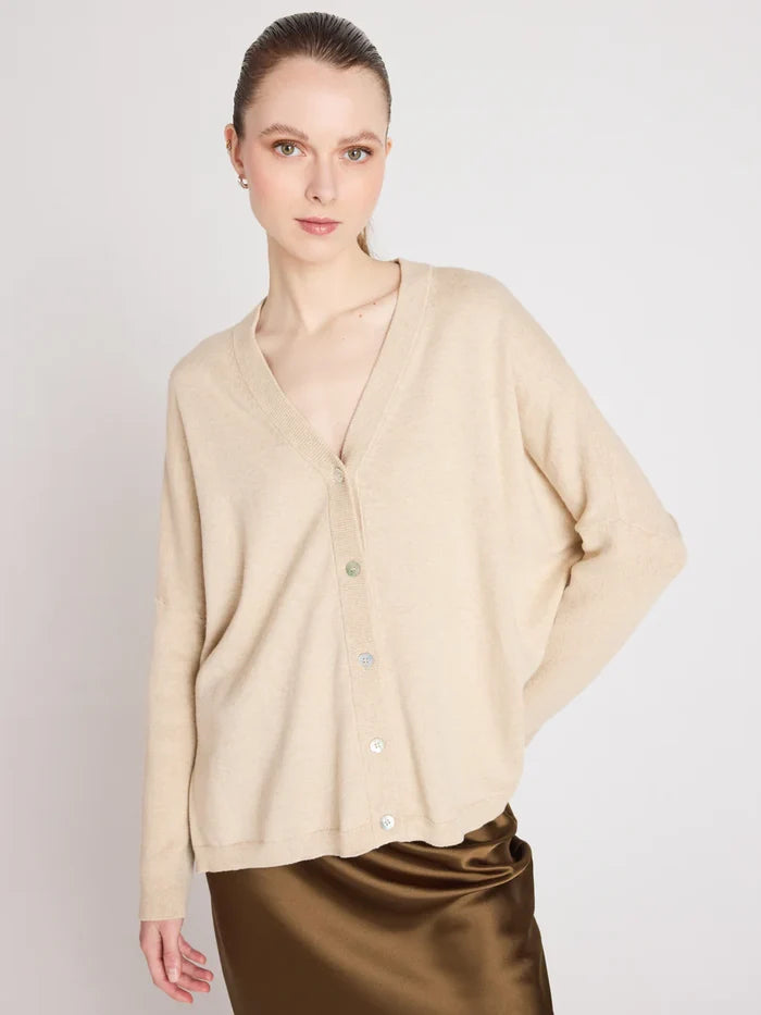NATALIE PONCHO CARDIGAN | Oat - Darling & Domain