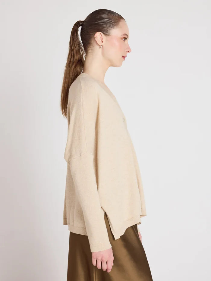 NATALIE PONCHO CARDIGAN | Oat - Darling & Domain