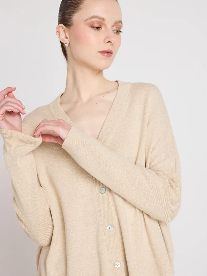 NATALIE PONCHO CARDIGAN | Oat - Darling & Domain