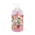 Florentine Rose & Peony liquid soap 500 ml in clear pump bottle, pink label