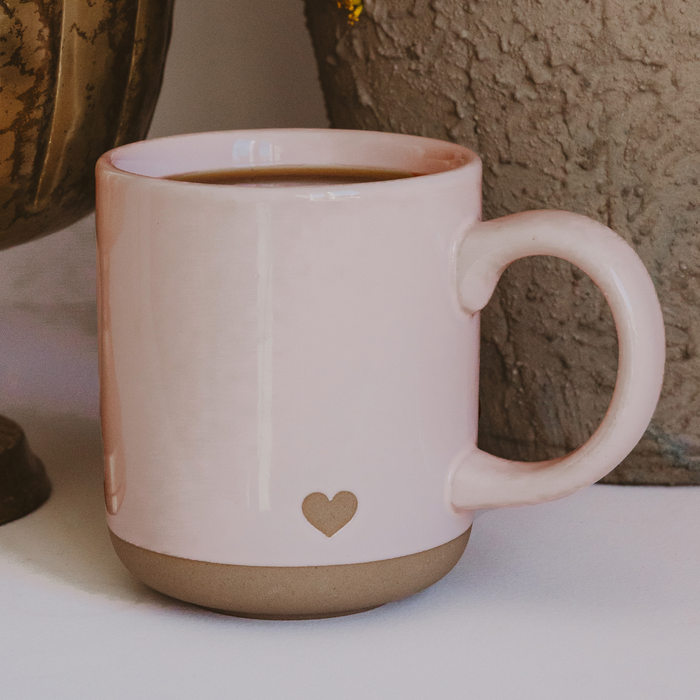 *NEW* Heart Pink Stoneware Coffee Mug - Valentine's Day Gift - Magnolia Lane co. Home + Garden + Gift
