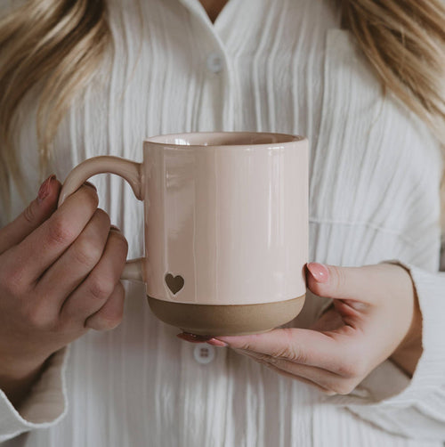 *NEW* Heart Pink Stoneware Coffee Mug - Valentine's Day Gift - Magnolia Lane co. Home + Garden + Gift