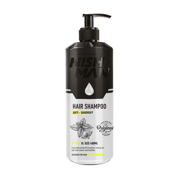 NISHMAN Hair Shampoo Anti Dandruff 480ml