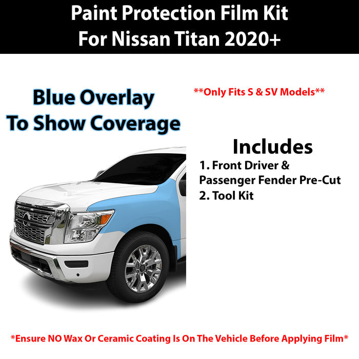 Fits Nissan Titan (S & SV) 2020+ Precut Premium Paint Protection Film Clear Bra PPF Decal Film Kit Cover - Bogar Tech Designs