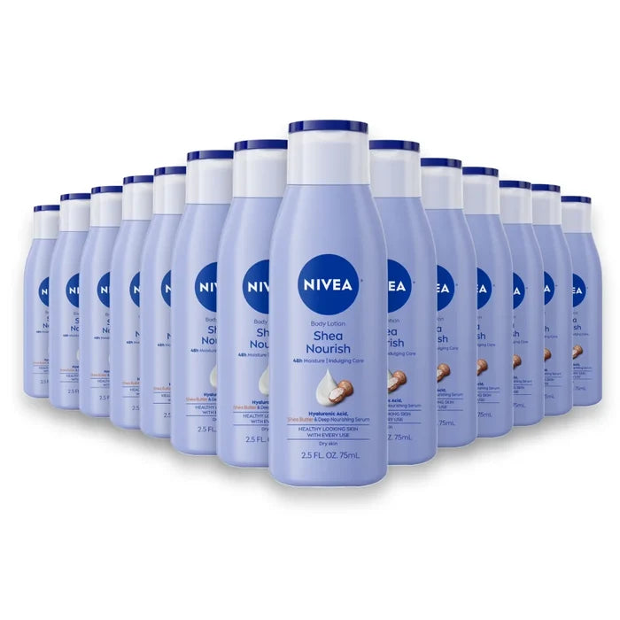 NIVEA Shea Nourish Body Lotion – 2.5 Fl Oz – 24 Pack