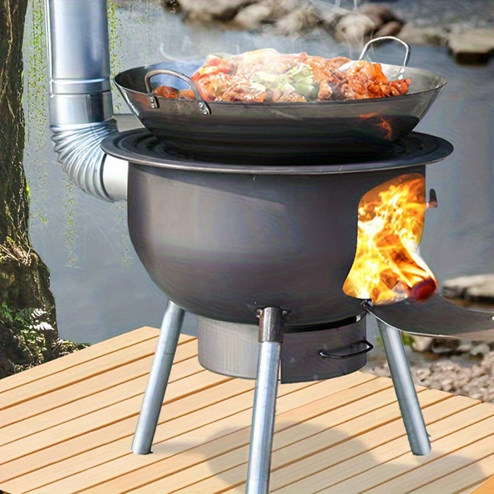 NNETM Portable Iron Camping Stove Wood Burning Outdoor