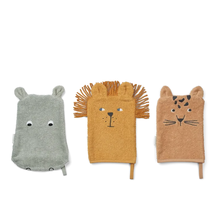 Organic Cotton Wash Cloth - Set of 3 - Safari Mix