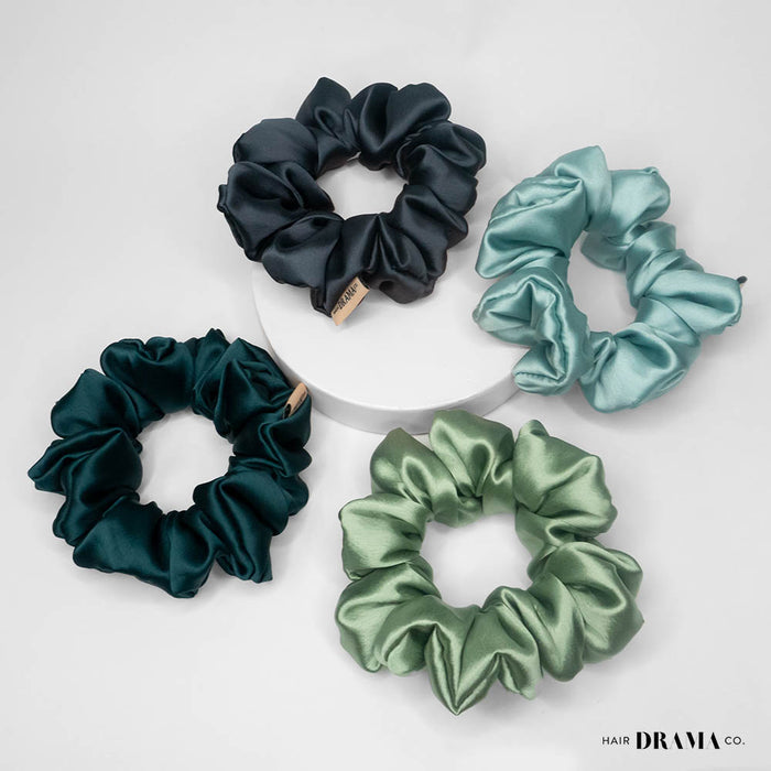 Oriental Satin Scrunchies - Set of 4