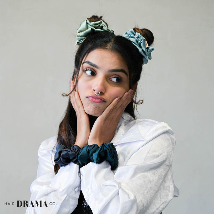 Oriental Satin Scrunchies - Set of 4