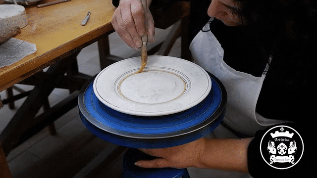 ORVIETO GREEN ROOSTER: Pasta/Soup Rimmed Bowl Plate