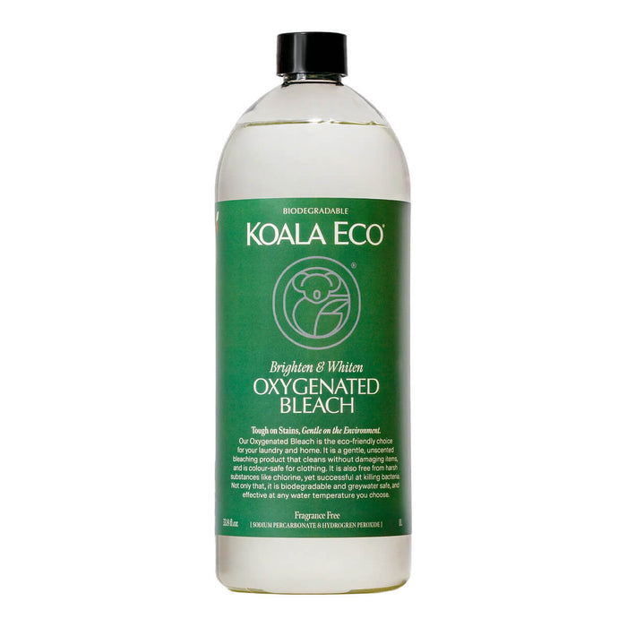Bottle of natural and biodegradable oxygenated bleach.