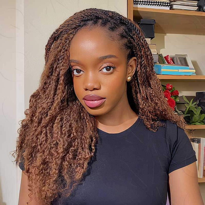 soft textured afro kinky hair in #4/30 blend