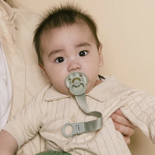 Bibs Soothers - Pacifier Clip - Sage - Lifestyle Cut