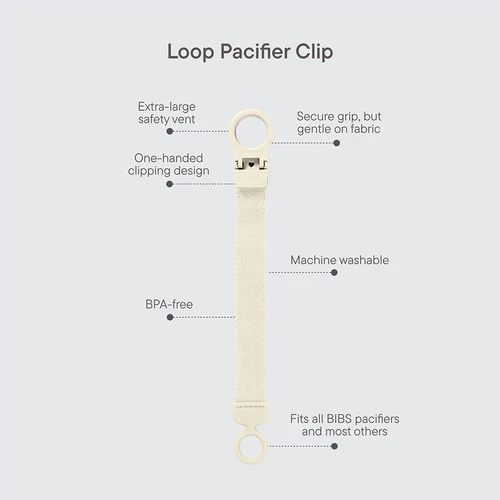 Bibs Soothers - Pacifier Clip - Studio - Polka Ivory/Black - Features