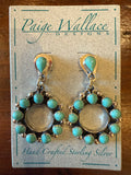 Paige Wallace Teardrop Post & Loop Earrings/Turquoise/Sterling Silver
