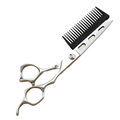 Palms - Speed Cut Scissor & Comb Combo - Japanese 440c with Punctured Design - Palms Fashion Inc.