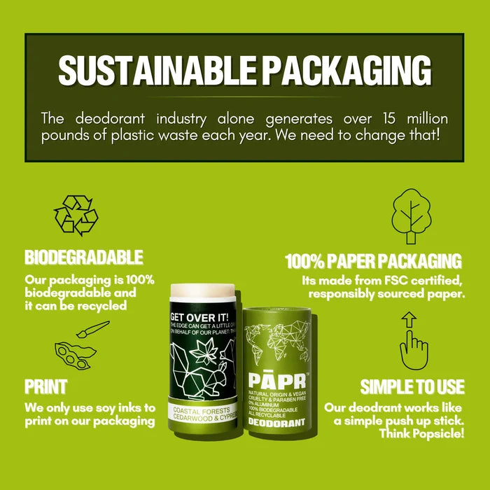 Paper Cosmetics Paper Cosmetics Deodorant - Coastal Forests, Vegan, Aluminum-Free