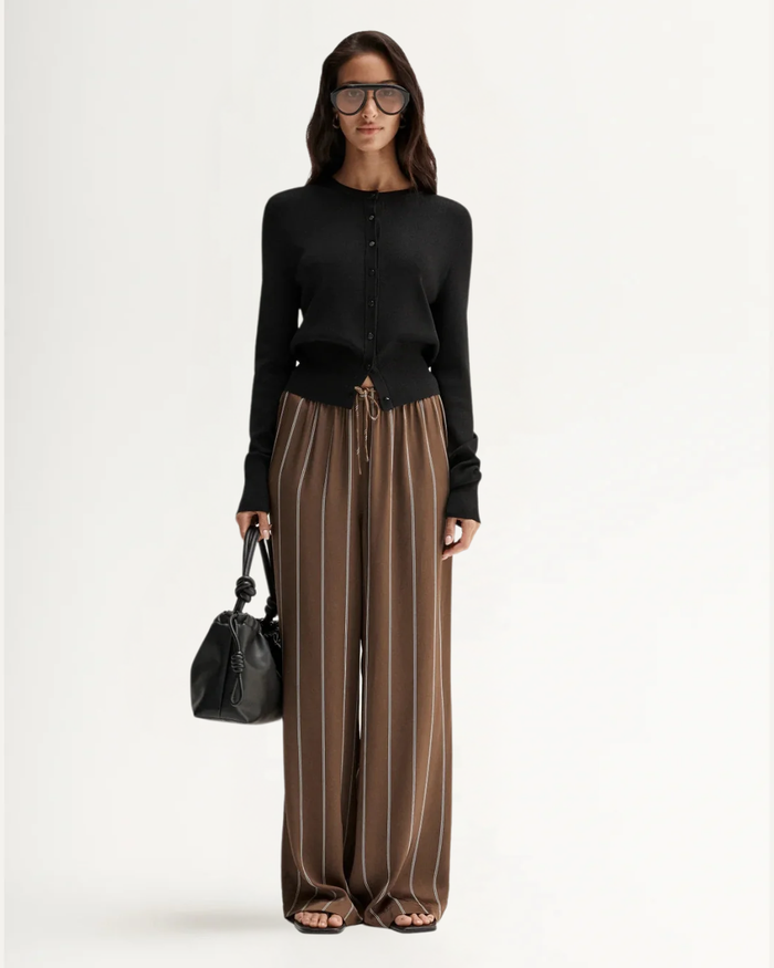 PETRA STRIPE PANT in Tan Stripe by Elka Collective
