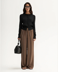 PETRA STRIPE PANT in Tan Stripe by Elka Collective