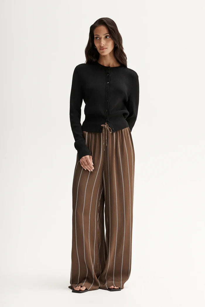 PETRA STRIPE PANT in Tan Stripe by Elka Collective