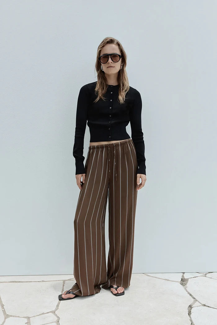 PETRA STRIPE PANT in Tan Stripe by Elka Collective