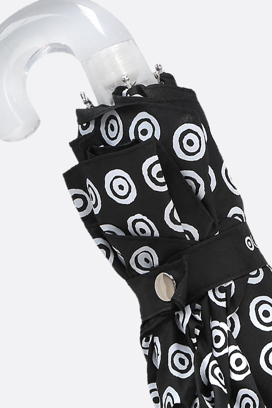 pocket umbrella in nylon with circles print