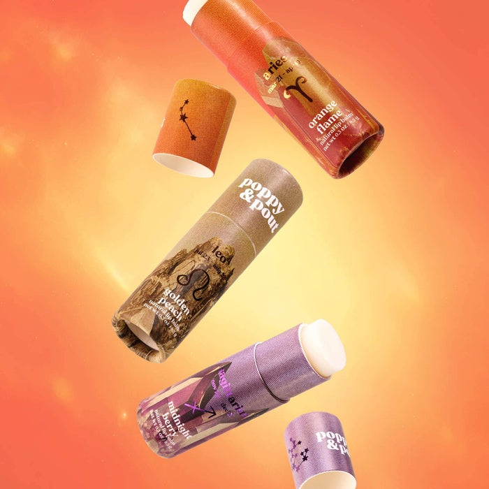 Poppy & Pout - Lip Balm, Zodiac, Aries Orange Flame