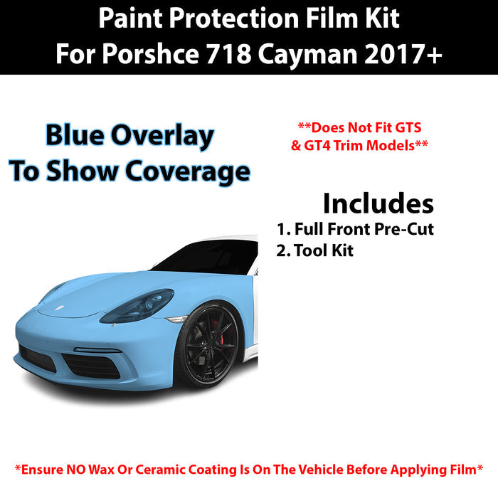 Fits Porsche 718 Cayman 2017+ Precut Premium Paint Protection Film Clear Bra PPF Decal Film Kit Cover - Bogar Tech Designs