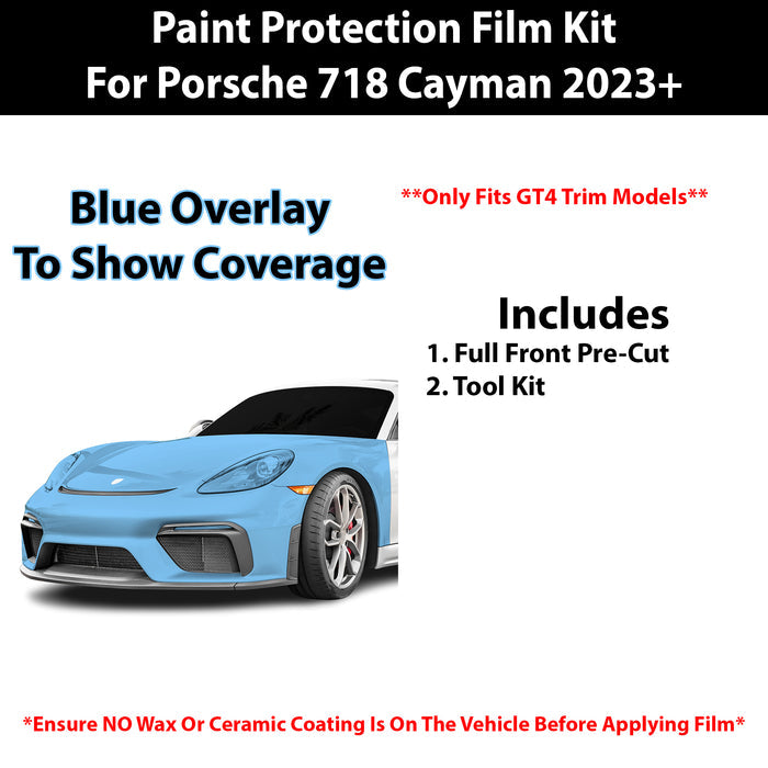 Fits Porsche 718 Cayman (GT4) 2023+ Precut Premium Paint Protection Film Clear Bra PPF Decal Film Kit Cover - Bogar Tech Designs