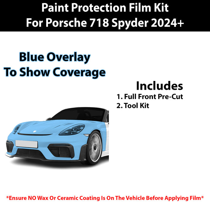 Fits Porsche 718 Spyder 2024+ Precut Premium Paint Protection Film Clear Bra PPF Decal Film Kit Cover - Bogar Tech Designs