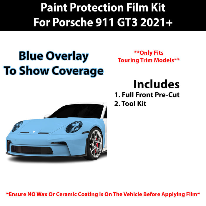Fits Porsche 911 GT3 (Touring) 2021+ Precut Premium Paint Protection Film Clear Bra PPF Decal Film Kit Cover - Bogar Tech Designs